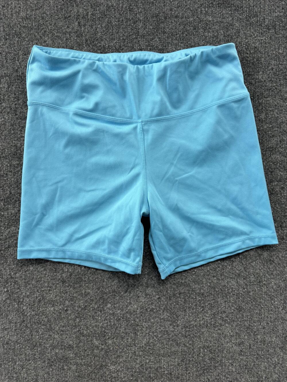 Jockey Biker Shorts Womens Large Blue High Waist 5.5 Inseam Stretch Gym Athletic